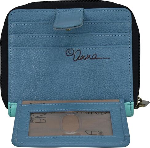 Anna by Anuschka Women's Hand-Painted Genuine Leather Zippered Organizer Wallet - Elephant Family in Saudi Arabia