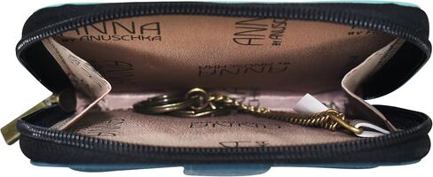 Anna by Anuschka Women's Hand-Painted Genuine Leather Zippered Organizer Wallet - Elephant Family in Saudi Arabia