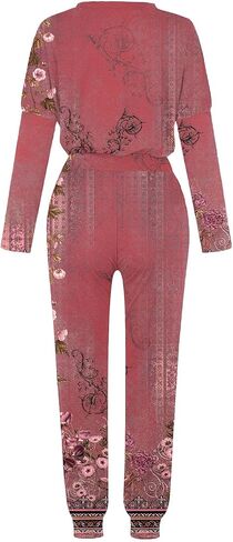 Lastesso Two Piece Loungewear Sets for Women Vintage Relaxed Fit Track Suits Csaual Size Long Sleeve Pullover Baggy Pants in Saudi Arabia