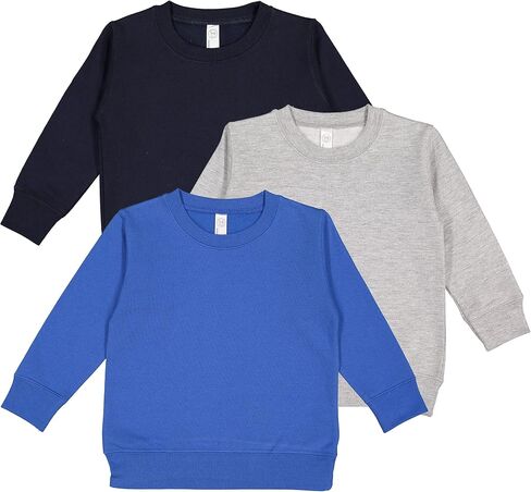 RABBIT SKINS Toddler Boy & Girl Fleece Long Sleeve Pullover Sweatshirt| 2T to Size 7, 3 Pack Bulk Set in Saudi Arabia