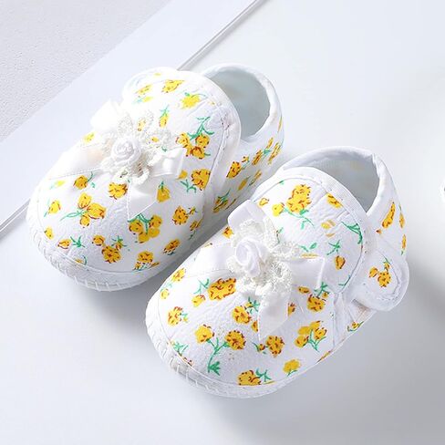 Baby Girls Soft Toddler Shoes Infant Toddler Shoes Bow Shoes Sandals Infant First Walke𝐫s Crib Shoes in Saudi Arabia