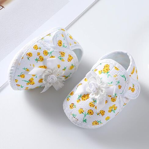 Baby Girls Soft Toddler Shoes Infant Toddler Shoes Bow Shoes Sandals Infant First Walke𝐫s Crib Shoes in Saudi Arabia