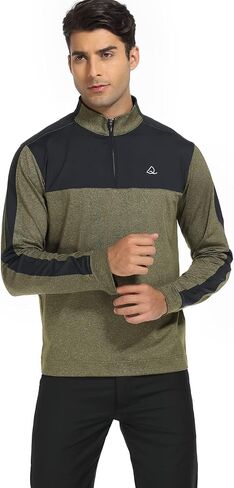 DEOLAX Quarter Zip Pullover Men Dry Fit 1/4 Zip Golf Pullover UPF50+ Moisture Wicking Mock Neck Mens Pullover Sweatshirts in Saudi Arabia