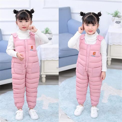 Toddler Snow Pants Baby Boy Girl Winter Clothes Down Puffer Coat Windproof Warm Snow Ski Bib Overalls Snowsuit in Kuwait