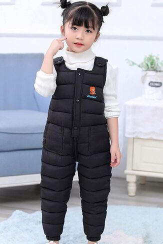 Toddler Snow Pants Baby Boy Girl Winter Clothes Down Puffer Coat Windproof Warm Snow Ski Bib Overalls Snowsuit in Kuwait