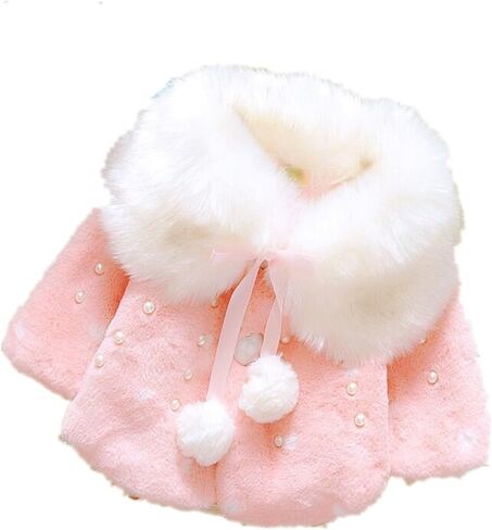 Baby Girl Winter Warm Cape Toddler Coat Cloak Jacket Fur Outerwear Clothes 0-3Y in Saudi Arabia