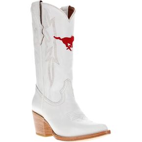 Vaccari Women's Leighton Genuine Leather Collegiate Embroidery Pointed Toe Cowgirl Boots