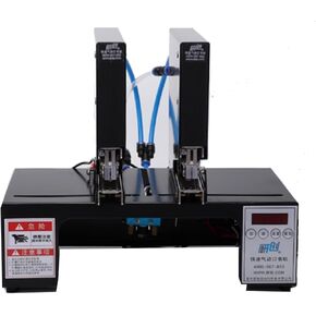 Fast 1/2/3 Head Pneumatic Stapler, Electric Digital Display Saddle Stapler, with Yield Counter, Adjustable Positioning Plate, for Printing Houses, Offices