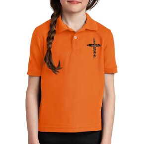 Tween Short Sleeve Polo Shirts Tennis Aesthetic Tops for Boys Girls Cross Print Collared Tops School Uniform Shirts