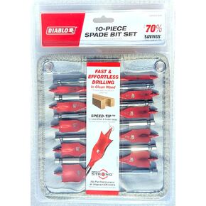 Diablo 10-Piece High Speed Steel Spade Bit Set with Pouch