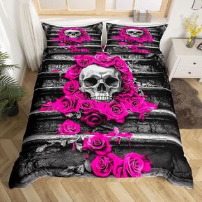jejeloiu Cute Ghost Comforter Cover Toddler Kids Halloween Theme Bedding Set for Boys Girls Daisy Botanical Floral Flowers Pattern Duvet Cover Room Decor（No Comforter