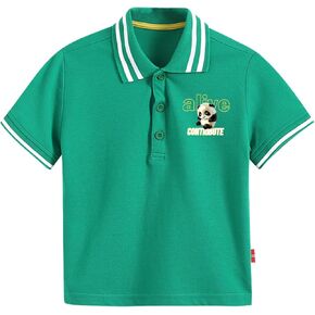 Toddler Boys Polo Shirt Short Sleeve Football Panda Cartoon Print Top Soft T-Shirt Youth Soccer Tee Kids Golf Tennis