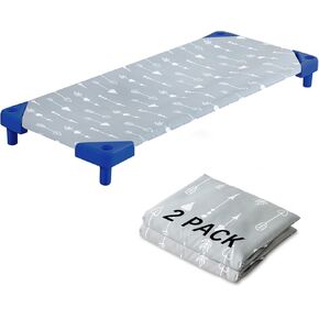 Cot Sheets for Daycare Standard Size 2 Pack, Children’s Naptime Cot Sheet,Breathable Microfiber Nap Sheet for Boys and Girls, 23" x 51"