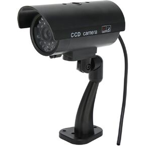 Septpenta Fake Security Cameras, Fake CCTV Analog Surveillance Security Cameras with RED LED Lights with Warning Stickers for Home and Business Indoor Outdoor