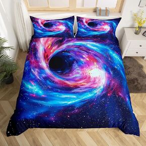 jejeloiu Universe Galaxy Duvet Cover Toddler Size Kids Outer Space Comforter Cover Set for Boys Girls Teens Space Outer Sky Bedding Set Breathable Universe Cloud Galaxy Bedspread Cover Quilt Cover