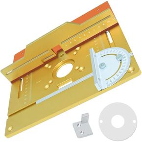 Upgraded Aluminium Router Table Insert Plate Woodworking Tool Set with Miter Gauge and Sliding Tenoning Fence for Router Table Aluminum Router Table Insert Plate