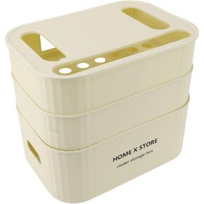 PP Router Storage Box, Enhanced Signal Coverage, Efficient Wire Organization, Versatile WiFi Shelf Box Storage for Office and Home