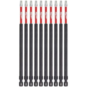 SmartSavor 48-32-4215#2 Square Recess Shockwave 6 in. Power Bit 10pc Bulk Pack for Milwaukee 48-32-4215