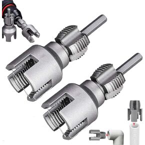 Integrated Internal & External Pipe Threading Tool, 2025 Electric Drill Compatible PVC Pipe Threader Kit, 1/2" (DN15) 3/4" (DN20) Pipe Sizes Rethreading Tool for Home Repair (1/2"+3/4")