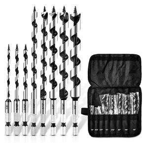 8pcs prick prick pret for wood ، 1/8 "-1/2" inch ager ager drill bit with 1/4 "hex shank for to to to to the soft and blays and drywal