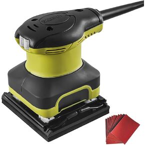 Wood sanders for woodworking,With Handle, Dust Switch, and 100-Sheet Sandpaper Assembly, electric hand sander,13,500 OPM Sander, 390W