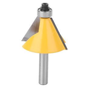 8mm Chamfer Router Bit with Bearing | 15° / 22.5° / 30° Bevel Angle | YG6 Alloy Cutter for Woodworking | Fits Electric Router & Engraving Machine (30°)