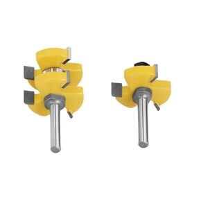 2Pcs Steel 1/2in Shank Tongue and Groove Router Bit Set Woodworking Cutter Tool Accessory