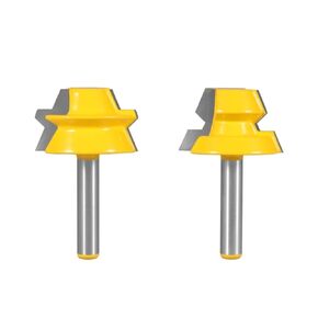 2PCS Lock Miter Tenon Router Bit Woodworking Milling Cutter for Wood Face Mill(8x38x23)
