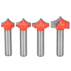 4Pcs Woodworking Router Bits Set | 8mm Shank Sharpen - Nosed Milling Cutter for Engraving Machines / Woodworking Tools | Tungsten Steel, 4 Sizes Included