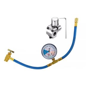 Easy Installation Refrigerator Freon Charge Hose Gauge Kit, Self-Sealing Adapter for Refrigerant System
