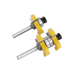 2 PCS Tongue and Groove Router Bit 1/2 Inch Shank, T Shape Wood Milling Cutter