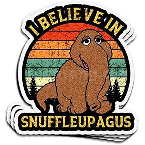 Stickers I Believe in Snuffleupagus Vintage Die-Cut Decals Sticker