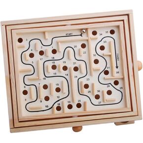 Wooden Bead Maze Puzzle for Educational Ball Maze Game for Boys Safe and Wooden Construction Enhances Problem Solving Skills