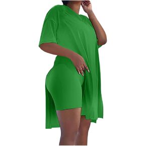 مجموعات من قطعتين للنساء الصيف الخروج من قمم ومجموعات شورت Bodycon 2024 العصرية زائد الحجم من Womens 2 قطعة قطعة