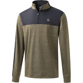 DEOLAX Mens Quarter Zip Pullover Solid 1/4 Zip Pullover Mens Athletic Performance Dry Fit Long Sleeve Thermal Mens Sweatshirt Mock Neck Mens Fishing Running Shirts UPF 50+ Golf Shirts for Men in Kuwait