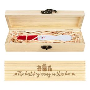 chgcraft test test test kning hekake box feet wings angel wings wooden breglancy homes box with raffia ribbon and lock higds for dad home ، 8x2x1.2inch