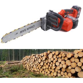 16" Electric Logging Sawing, High Wear-Resistant Chain Sharp Blade, Fast Sawing Labor Saving Bare Machine Red