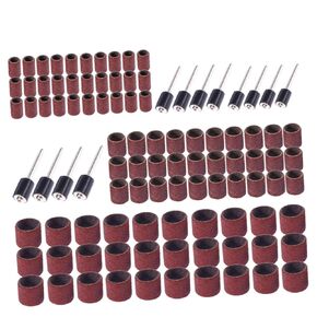Galpada 102pcs نطاقات الطبقات الرملية التي تم تعيينها للأدوات الدوارة تشمل قضبان الأكمام الرملية لنحت حفر طحن الأسطح المختلفة