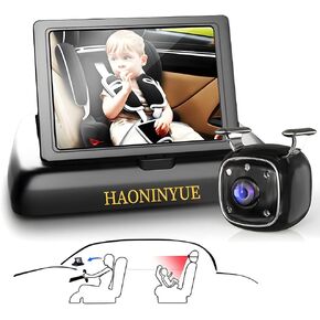 مراقبة الأطفال للسيارة ، 4.3 بوصة HD Light Vision 1080p كاميرا سيارة للأطفال ، ومراقبة مقعد السيارة ، وكاميرا مرآة مقعد السيارة ، يمكن أن تلاحظ كل خطوة ، سهلة تثبيت التوصيل والتشغيل