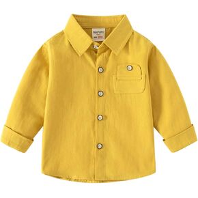 Boys Polo Collared Shirt Kids Button Front Breathable Performance Cozy Golf Athletic Pullover Tops with Chest Pocket