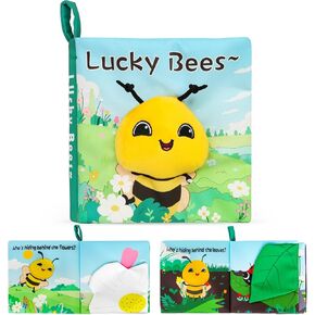 Soft Baby Books 0-6 Months,Montessori Busy Book 6-12 Months,Tummy Time Toy for Infant 6 to 12 Months - Touch and Feel Crinkle Book for Newborn Toddler