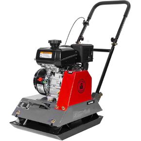 XtremepowerUS Heavy Duty 210lbs 6HP Plate Compactor Rammer 20 x 17 inch Plate, Ground Compactor Paving Landscaping Sidewalk Patio Gas Engine Quad-Clean Filter W/Handle