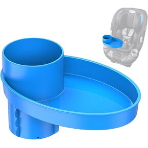 Car Seat Snack Tray, Car Seat Tray with Cup Holder, Car Food Tray, Ergonomic Car Snack Tray, Portable Travel Rotating Cup Holder Plate for Car Seats, Booster, Stroller