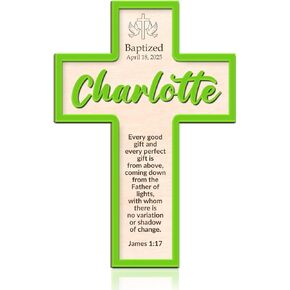 Hikppy Personalized Baptism Cross Custom Name Cross Personalized Cross 1st Holy Communion Blessing Christening Gifts