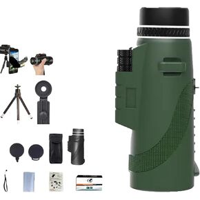 Stscope360 Monocular, Monoculars for Adults High Powered, Portable Night Vision Monocular, with Phone Adapter & Tripod, Clear Low Light Vision (Green,80x100)