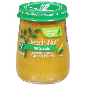 Beech-Nut Naturals Stage 2 Baby Food, Sweet Corn & Green Beans, 4 oz Jar