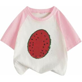 Babies, Toddlers, and Girls' Short-Sleeve Tee Shirts Clothes Cotton Pullover Tops Shirts Fashion Summer Spring Outfits Pink