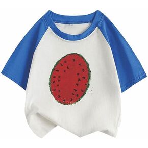 Babies, Toddlers, and Girls' Short-Sleeve Tee Shirts Clothes Cotton Pullover Tops Shirts Fashion Summer Spring Outfits Blue