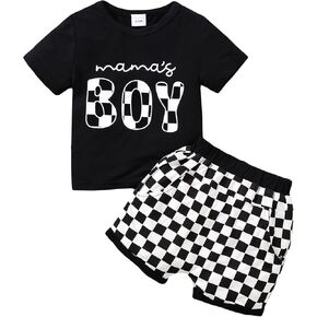 Baby Boy Summer Clothes Outfits Infant Letter Print Short Sleeve T Shirt and Casual Shorts 2Pcs Outfits 6-24 Months