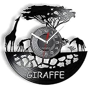 Round Wall Clock Vinyl Record Art Zoo Vinyl Record Nursery Crafts Decorative Gift